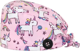 Cute Printed Working Cap with Sweatband Adjustable Tie Back Hats for Women/Men