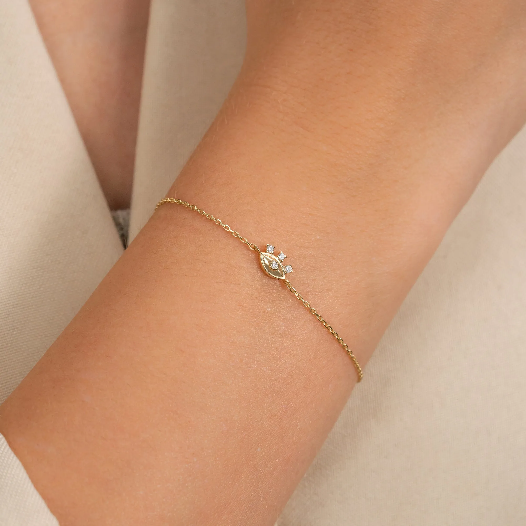 Dainty Diamond Eye Bracelet, Lucinda
