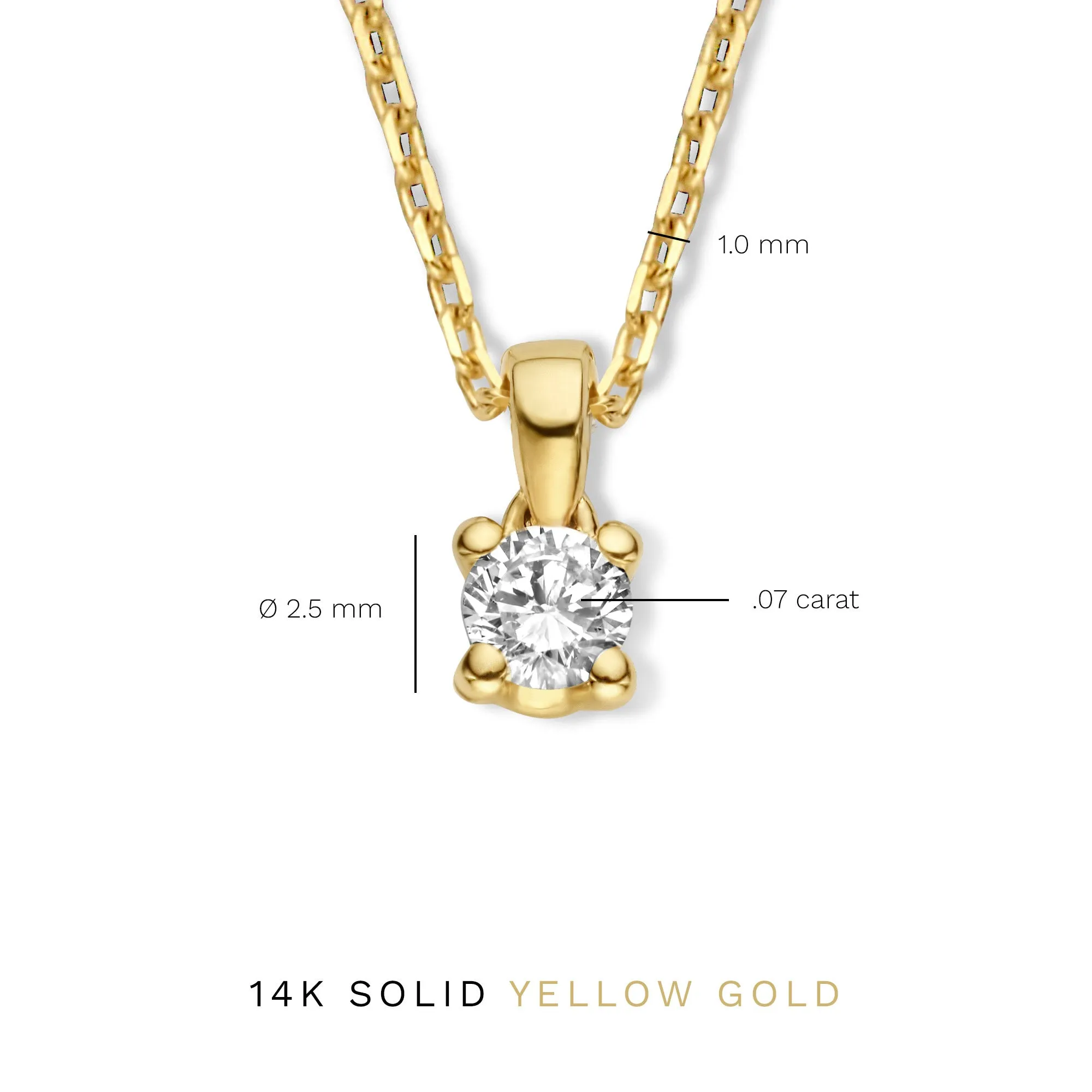 De la Paix Celesse 14 karat gold necklace with diamond 0.07 carat