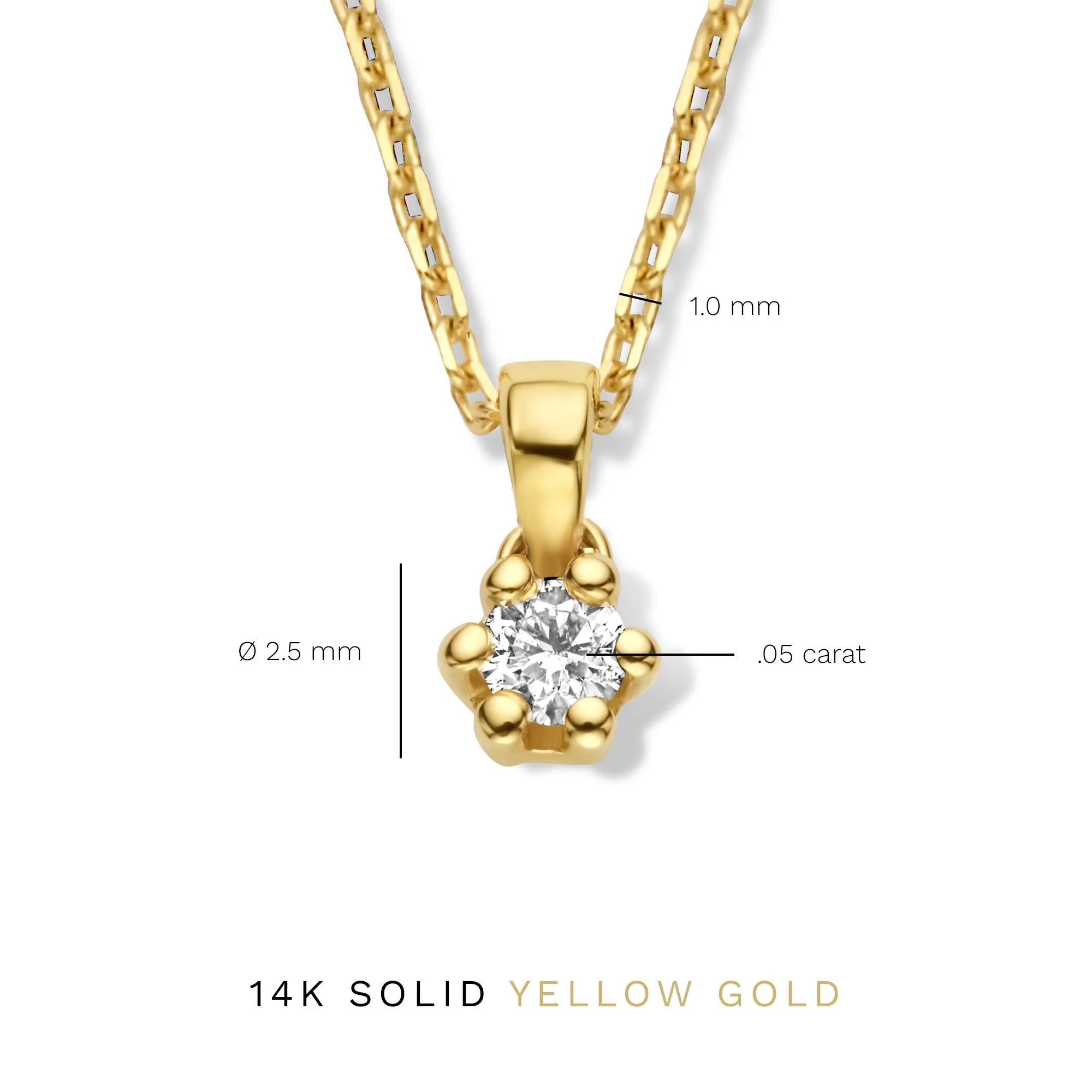 De la Paix Emily 14 karat gold necklace with diamond 0.05 carat