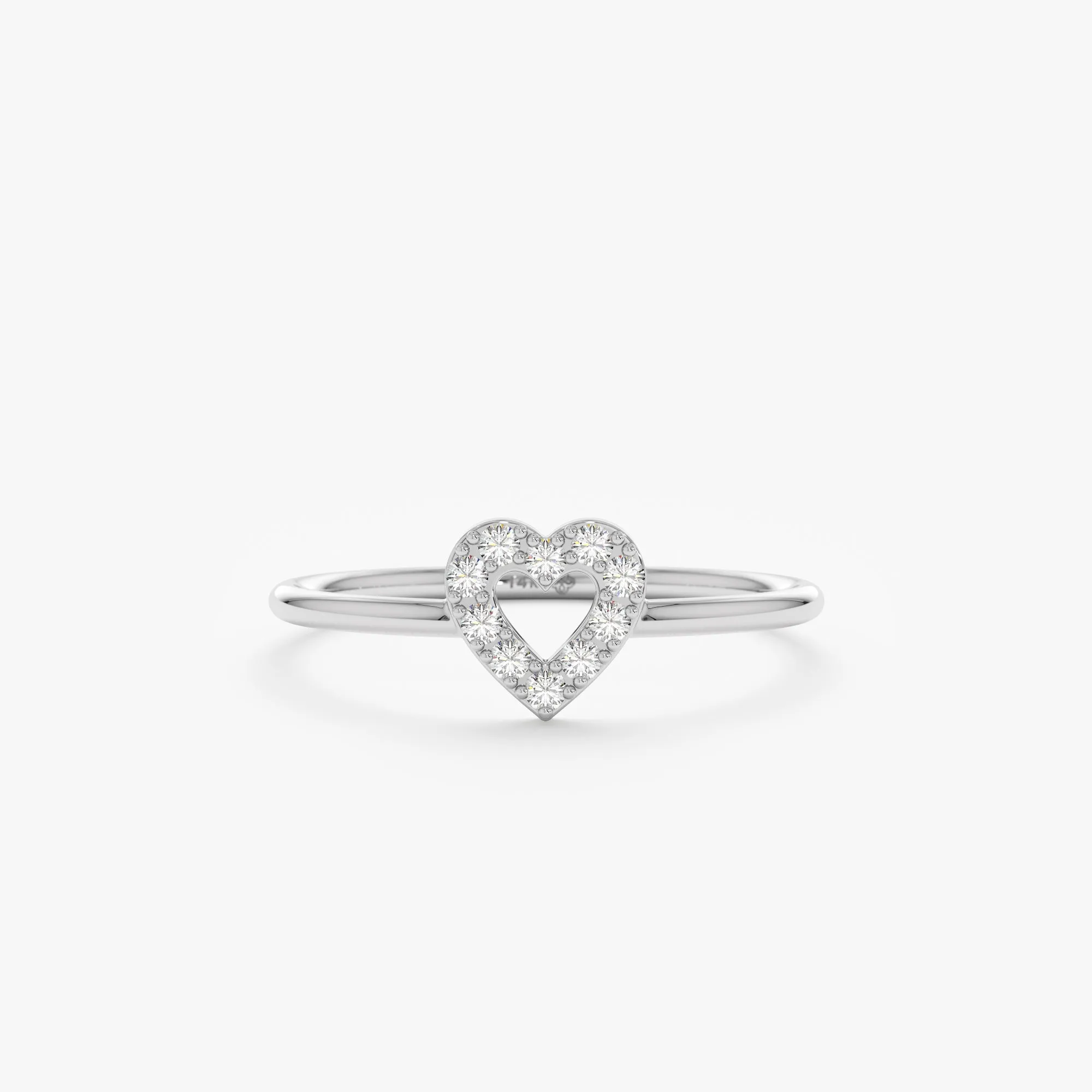 Diamond Heart Outline Ring, Penelope