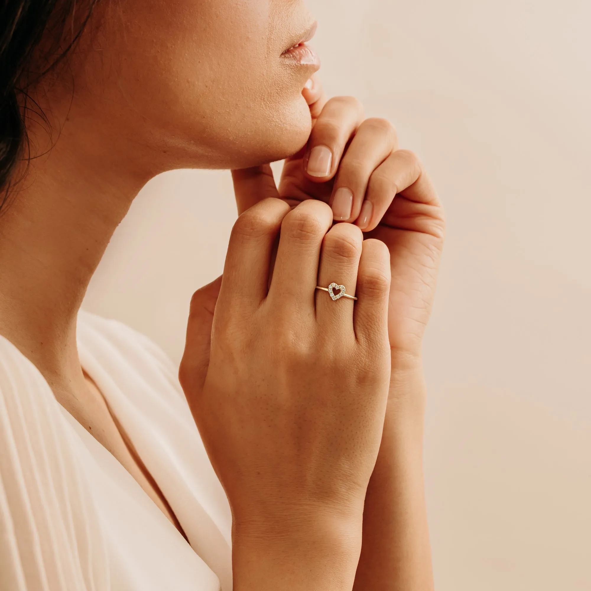 Diamond Heart Outline Ring, Penelope