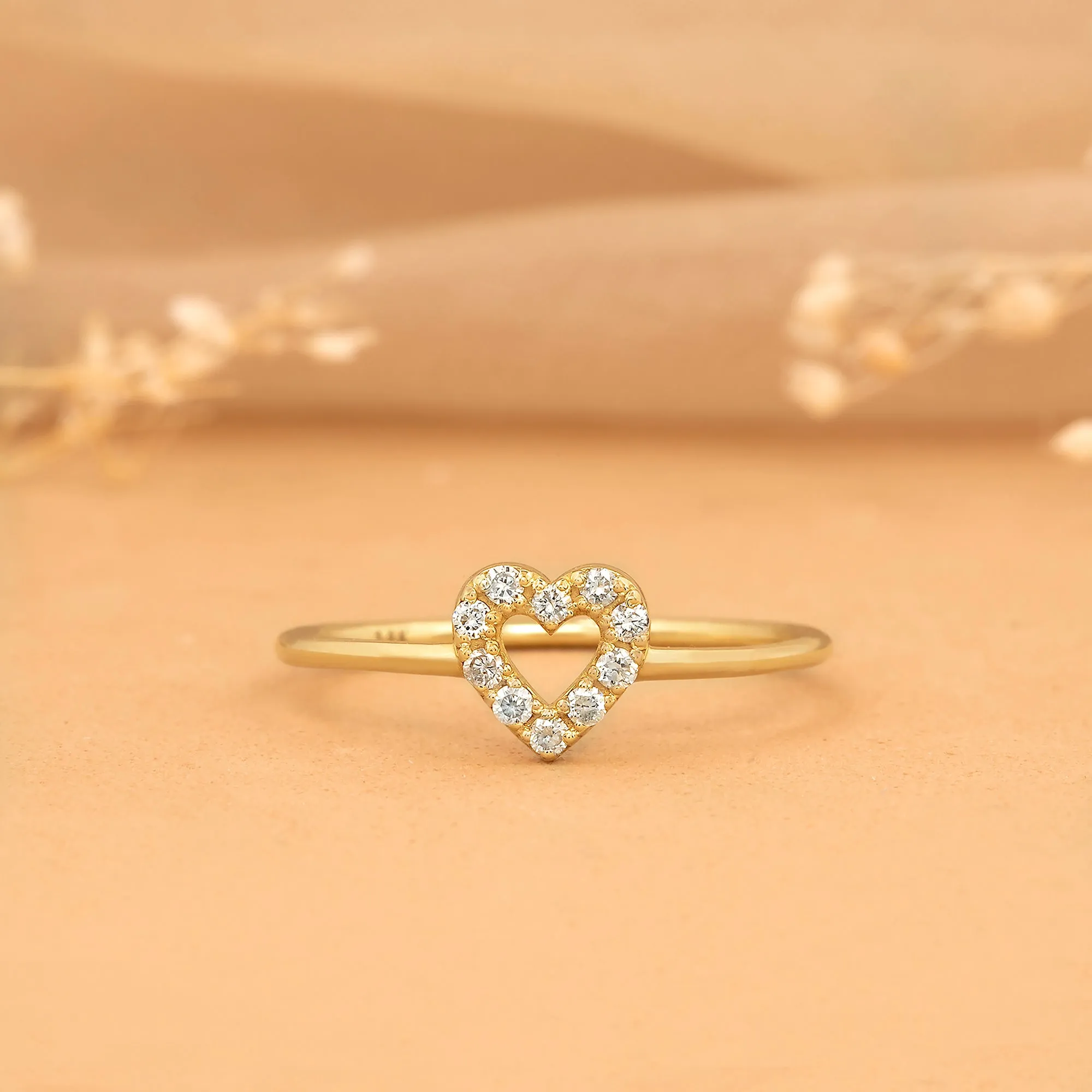 Diamond Heart Outline Ring, Penelope