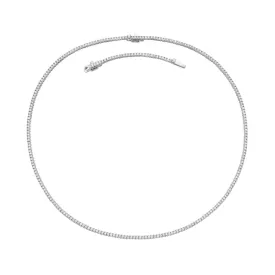 Diamond Tennis Necklace (4.00 ct.) 2.20 mm 4-Prongs Setting in 14K Gold   Chain Extender