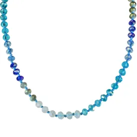 Divine Ombre 6mm Beaded Necklace (Goldtone/Blue)