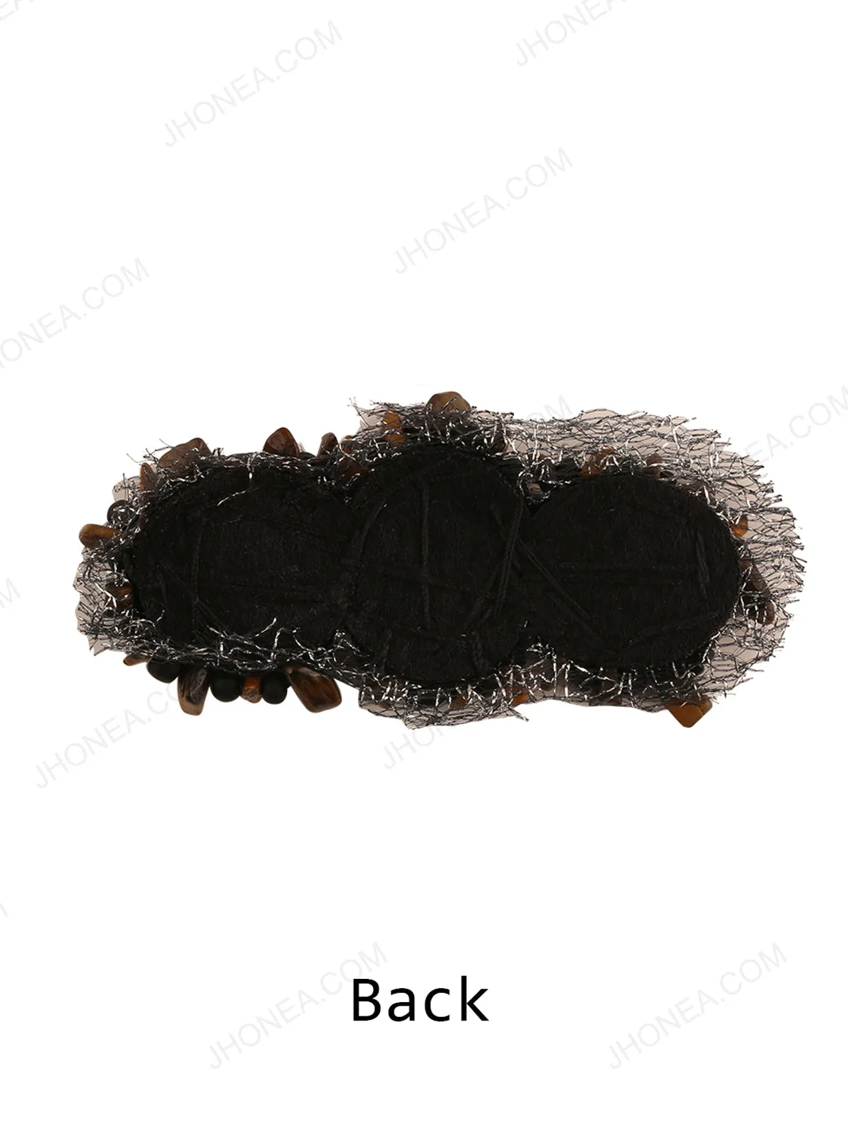 Earthy Brown with Black Beaded Patch