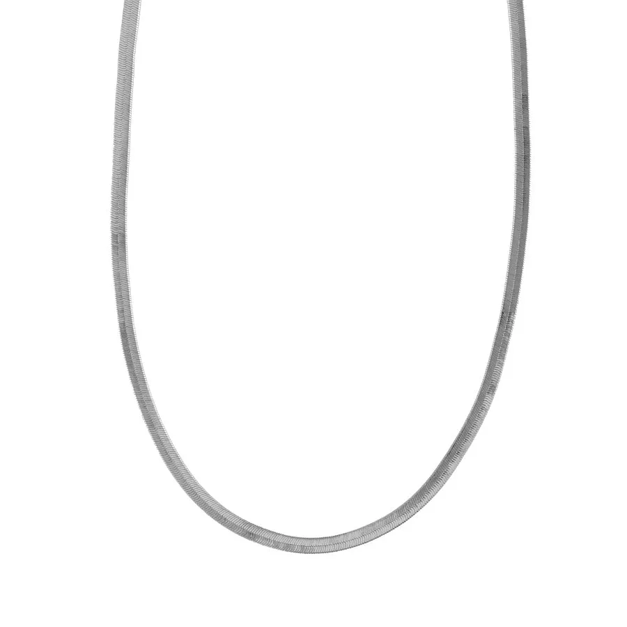 Edie Snake Chain Silver Necklace
