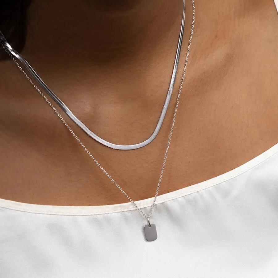 Edie Snake Chain Silver Necklace