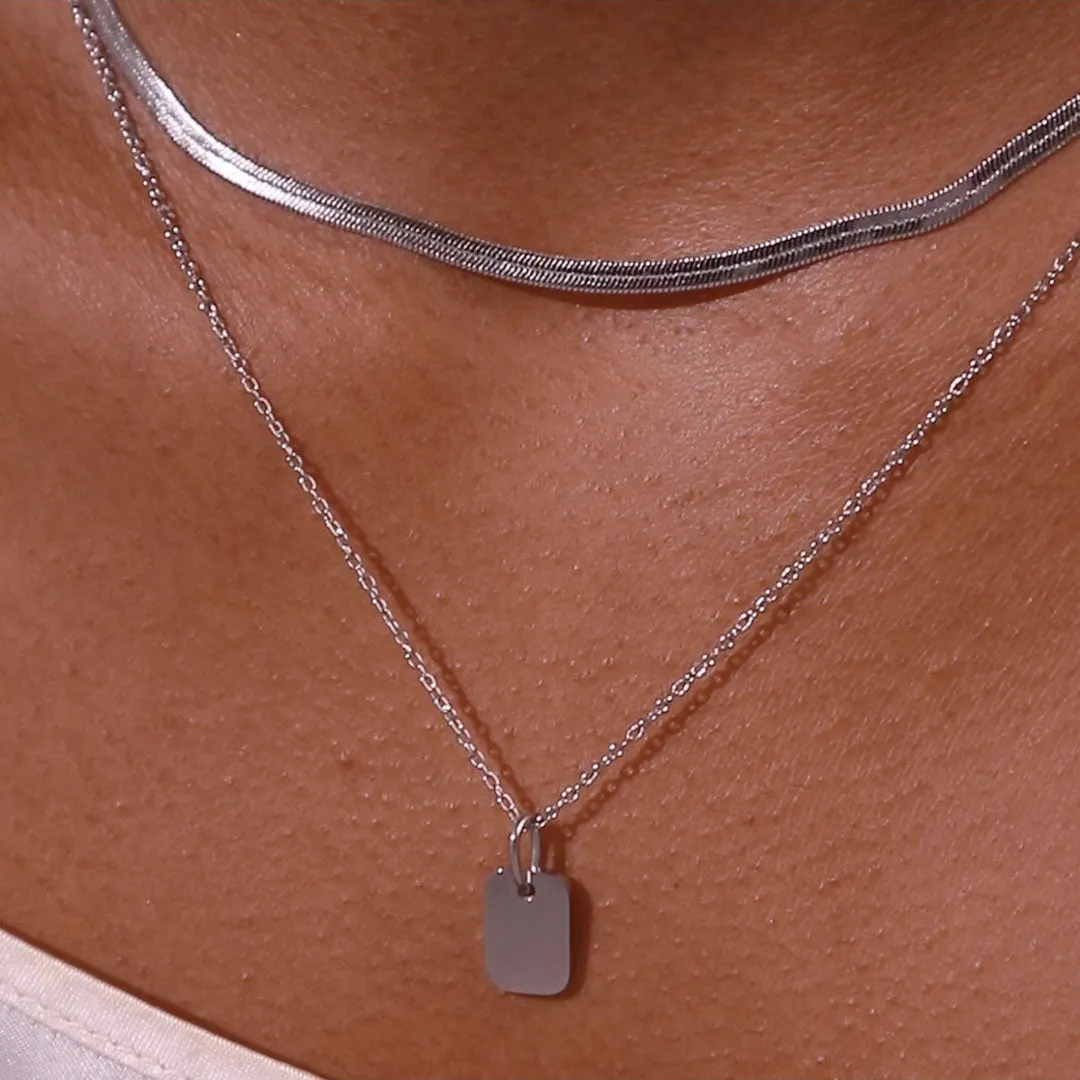 Edie Snake Chain Silver Necklace