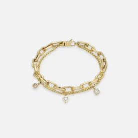 Elongated Link Double Bracelet