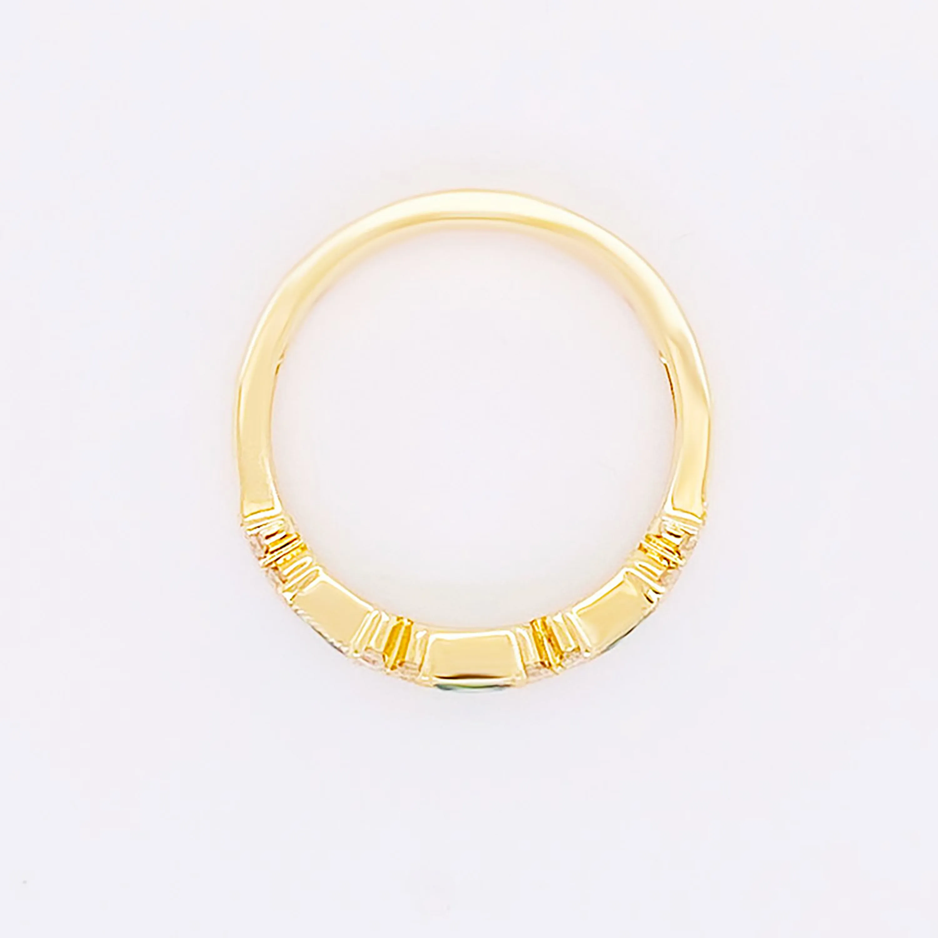 Emerald and Diamond Stackable Band