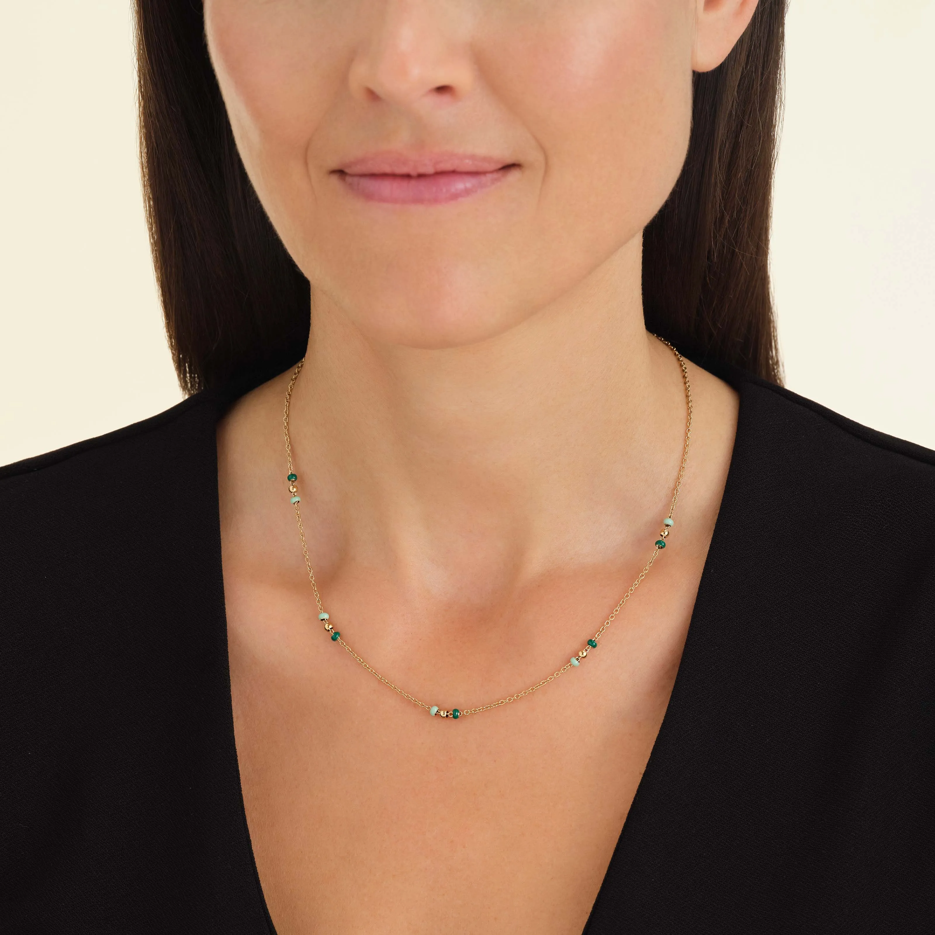 Emerald Dotted Necklace