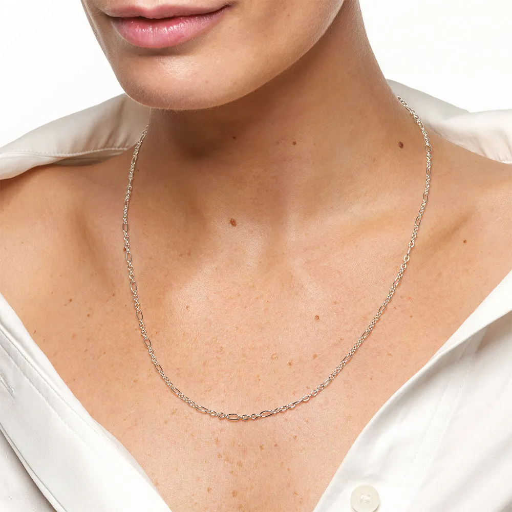 Figaro Paperclip Necklace in Silver