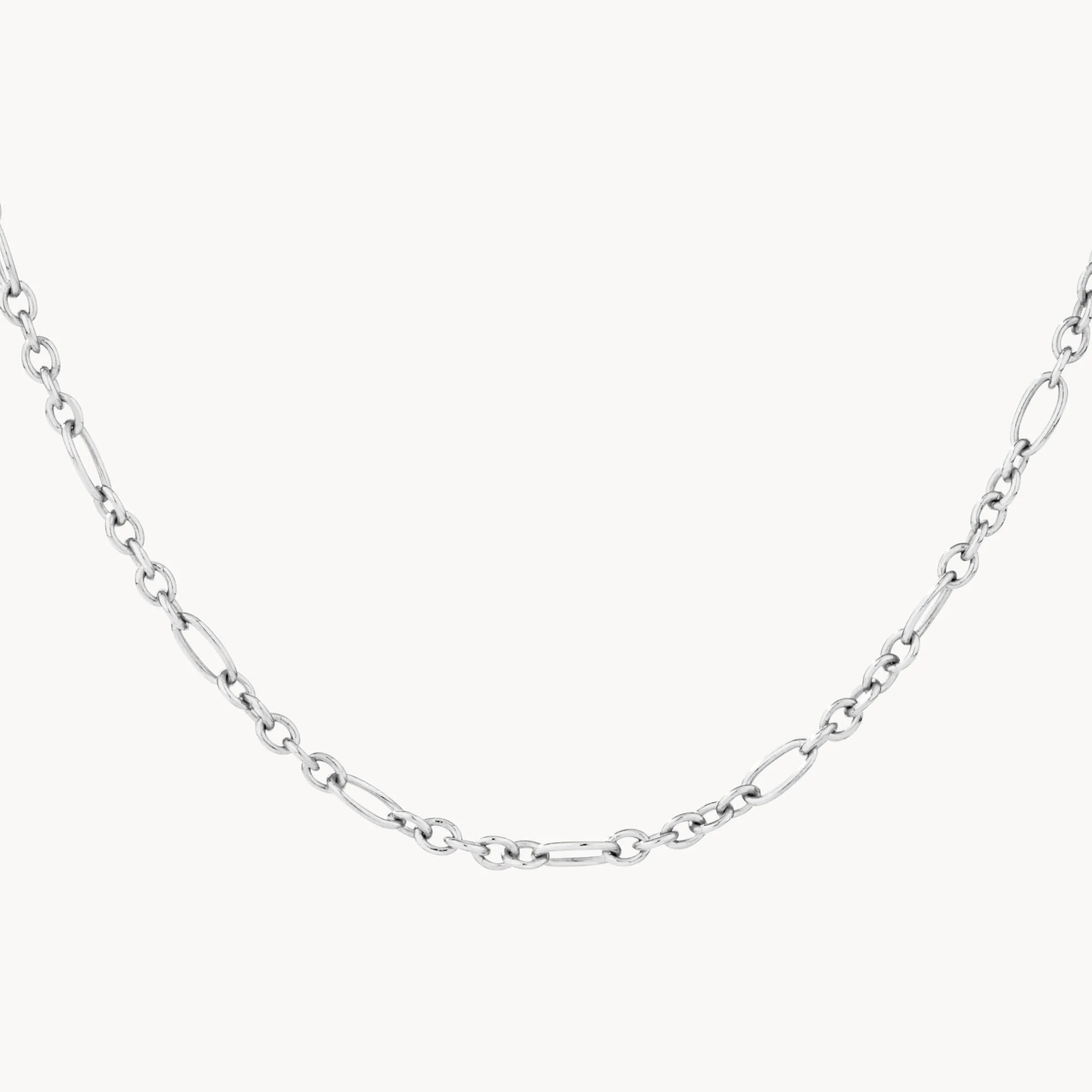 Figaro Paperclip Necklace in Silver