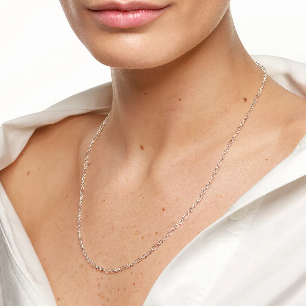 Figaro Paperclip Necklace in Silver