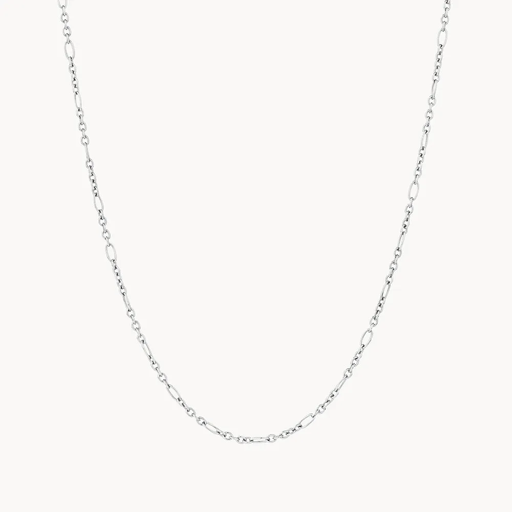 Figaro Paperclip Necklace in Silver
