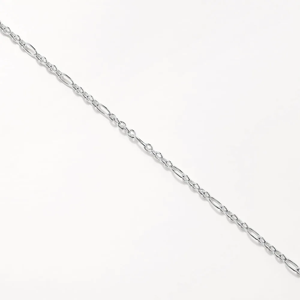 Figaro Paperclip Necklace in Silver