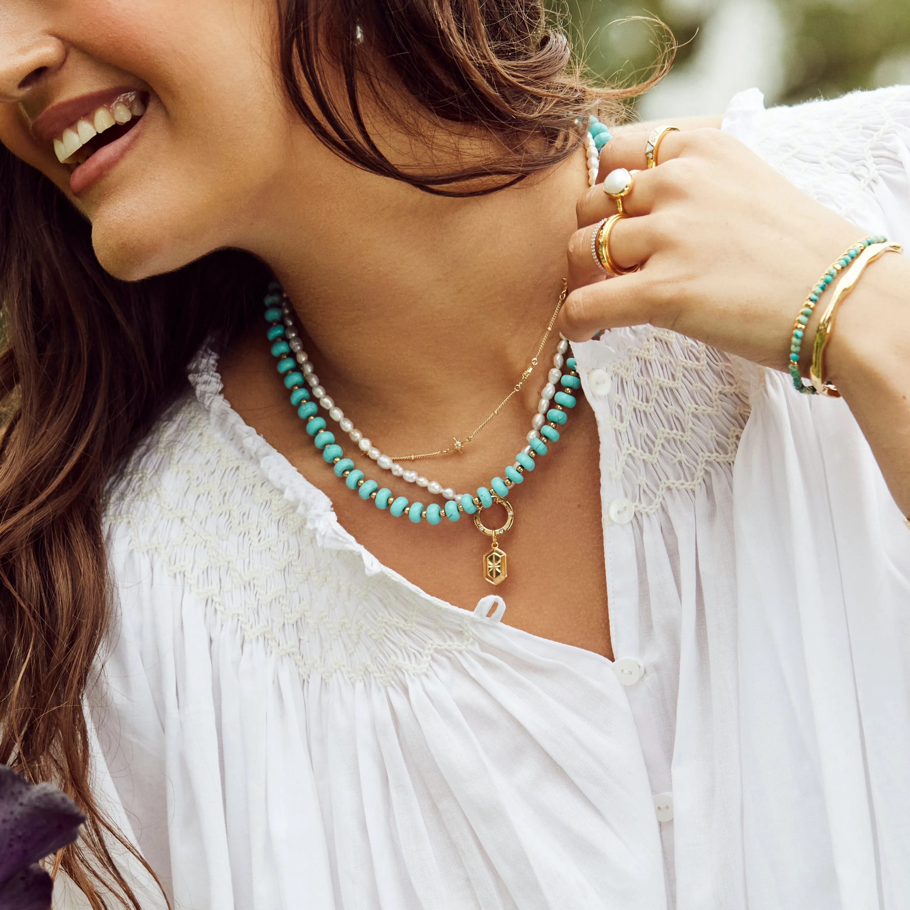 Firoza Jade Beaded Necklace