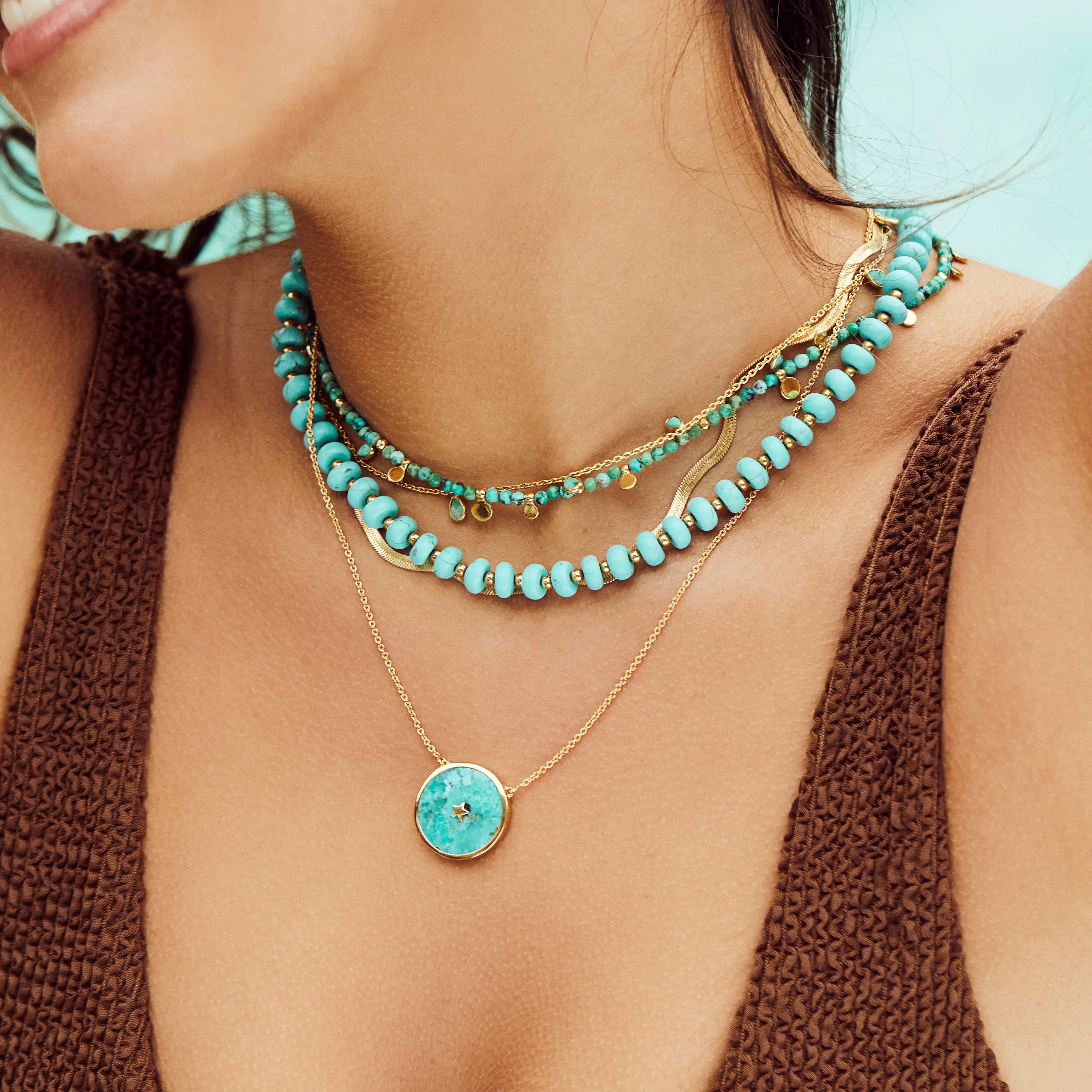 Firoza Jade Beaded Necklace