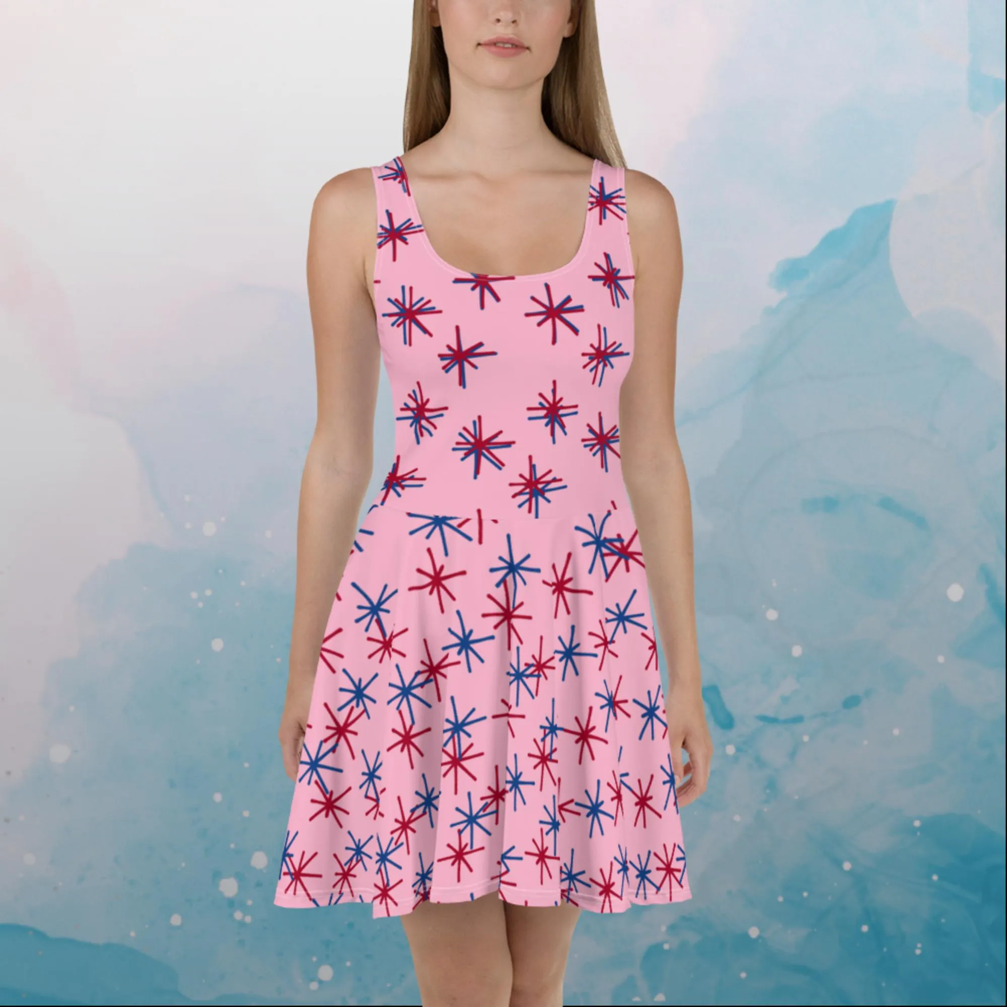 Freedom Fireworks Pink Skater Dress