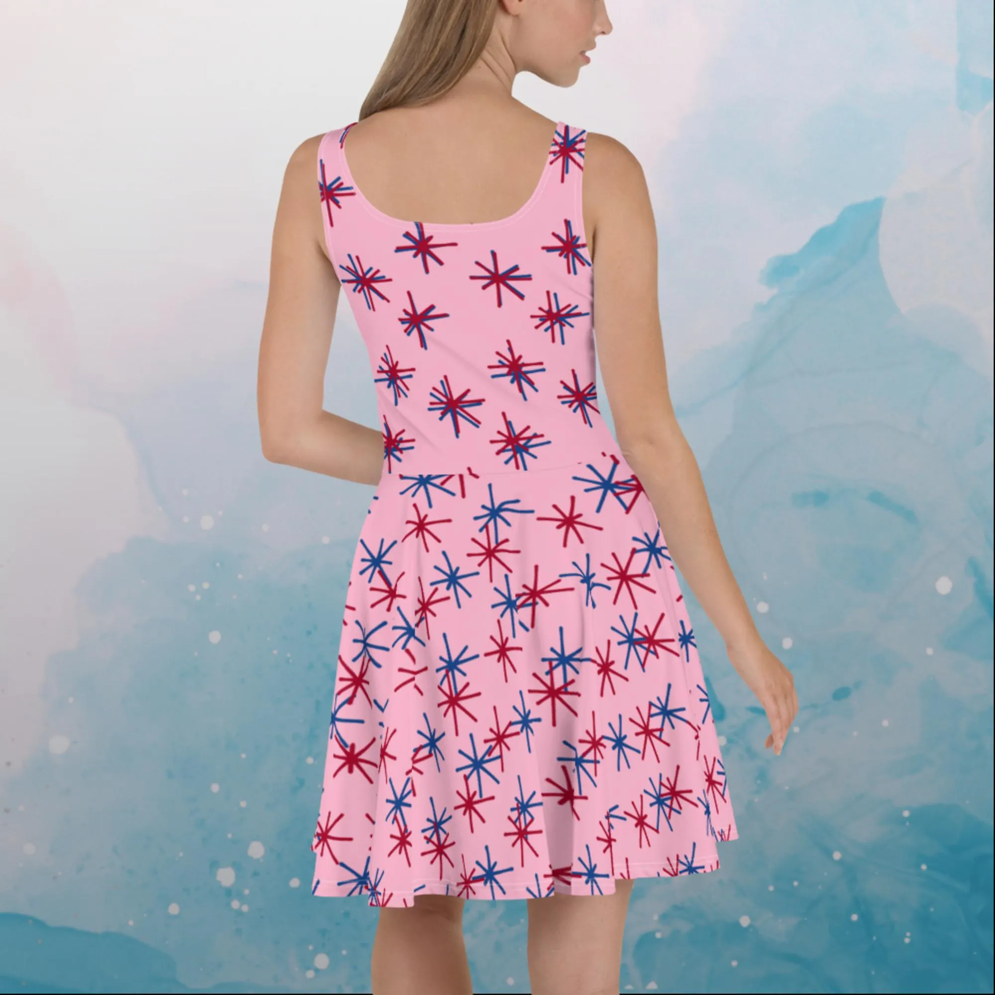 Freedom Fireworks Pink Skater Dress