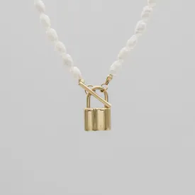 Freya Pearl Lock Necklace