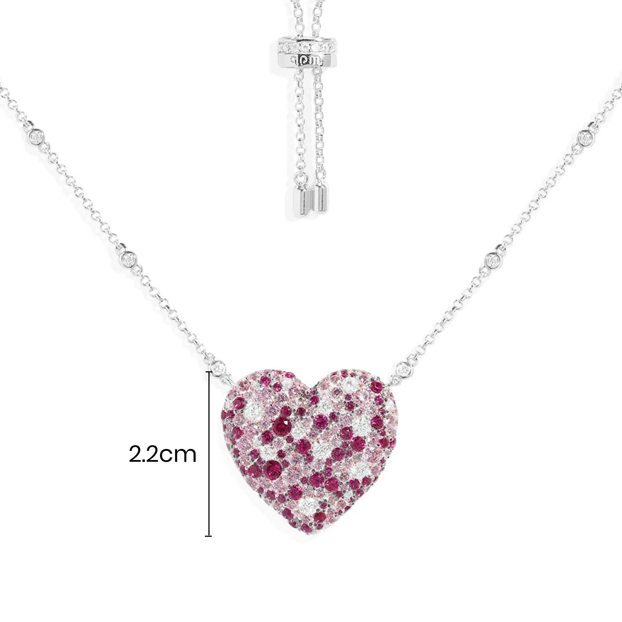 Fuchsia Heart Adjustable Necklace
