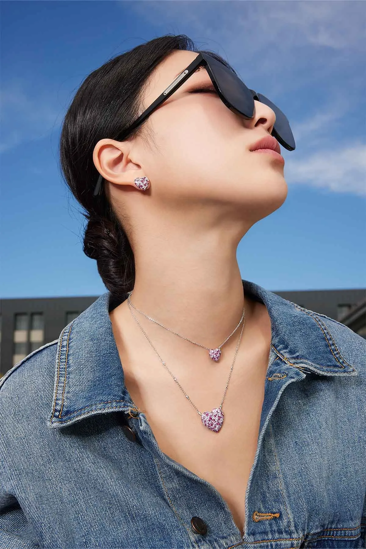 Fuchsia Heart Adjustable Necklace
