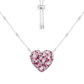 Fuchsia Heart Adjustable Necklace