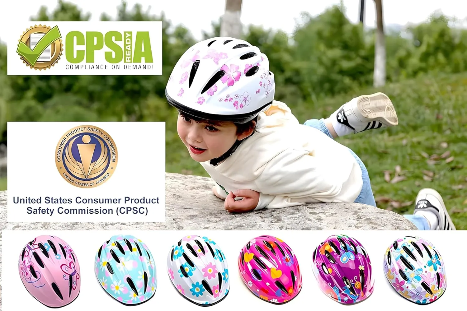 Girl Helmet for Bike,Kids Bike Pink Helmet for Girls Adjuastable and Multi-Sport, from Toddler to Kids CPSC Certicated