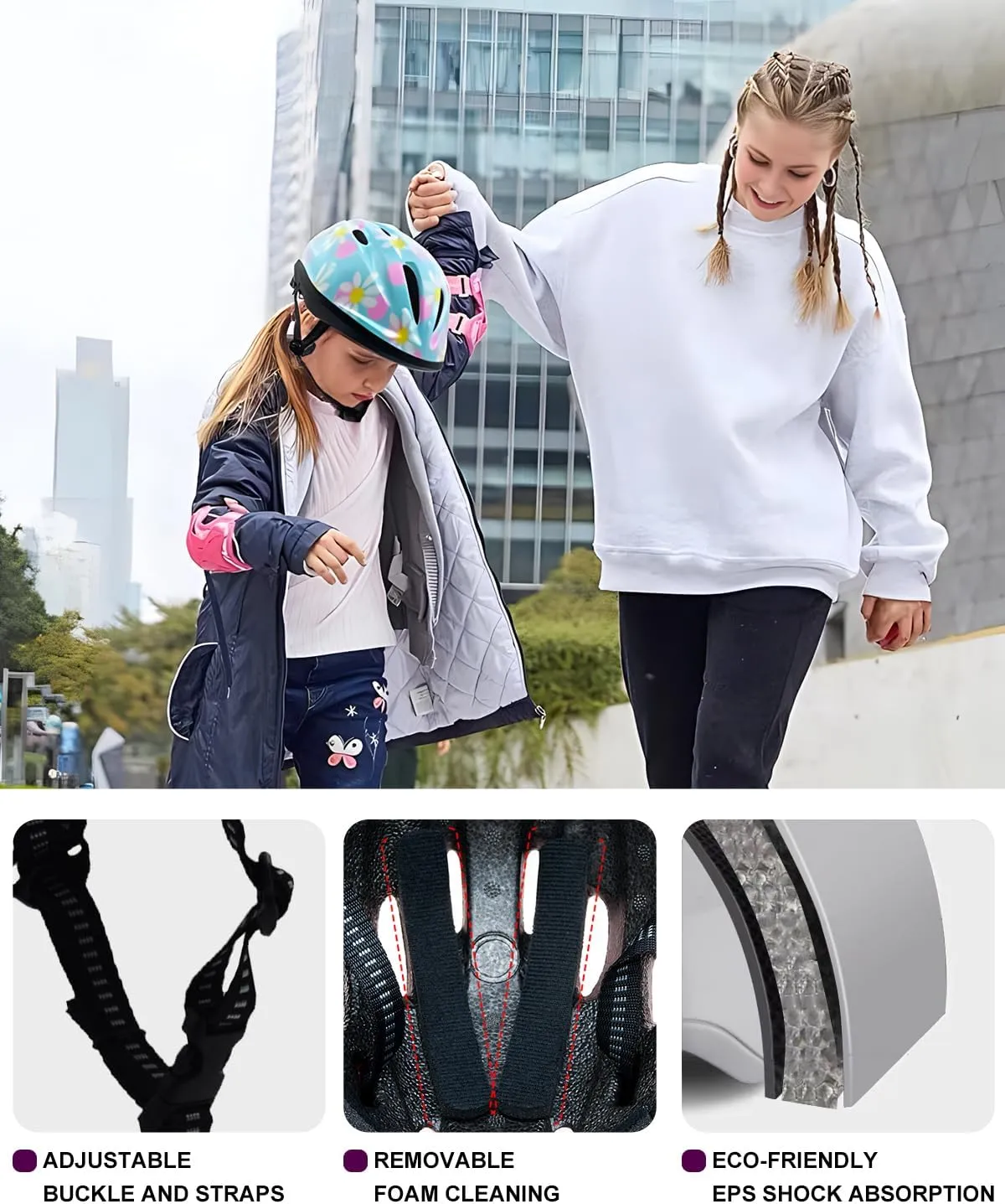 Girl Helmet for Bike,Kids Bike Pink Helmet for Girls Adjuastable and Multi-Sport, from Toddler to Kids CPSC Certicated