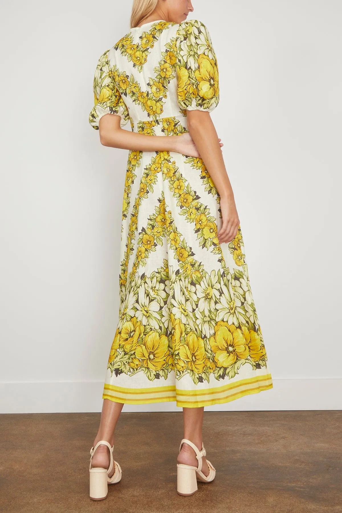 Gisela Midi Dress in Yellow