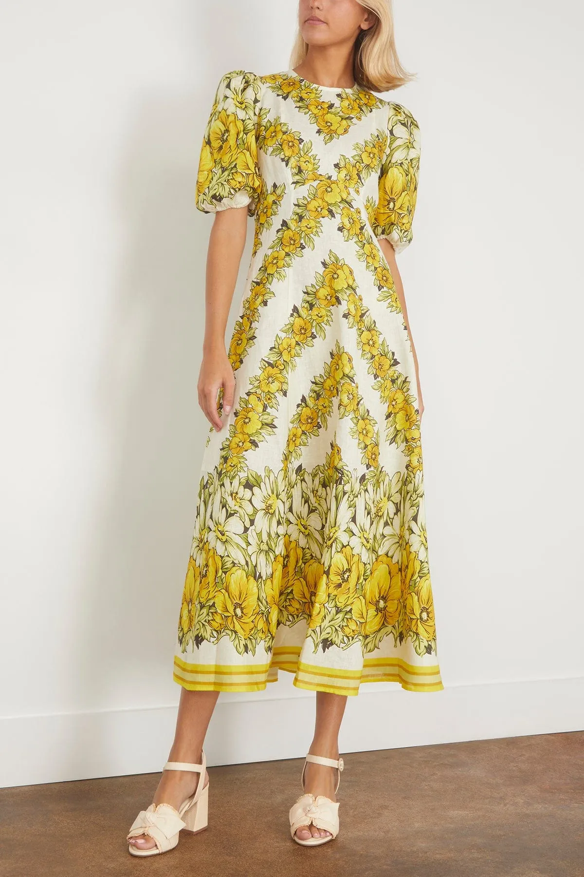 Gisela Midi Dress in Yellow