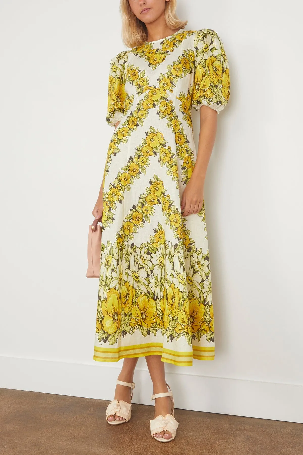 Gisela Midi Dress in Yellow