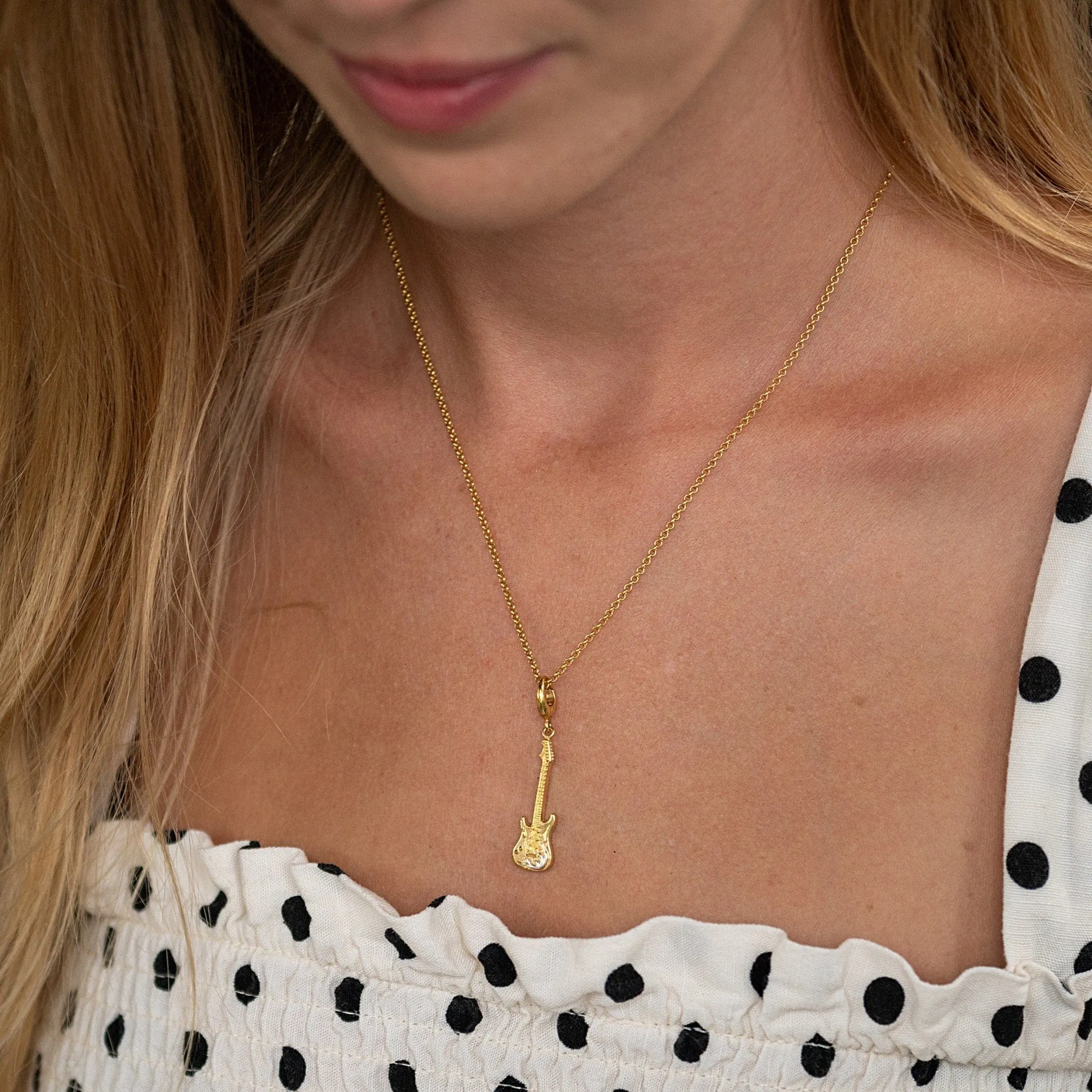 Gold Plated Electric Guitar Necklace