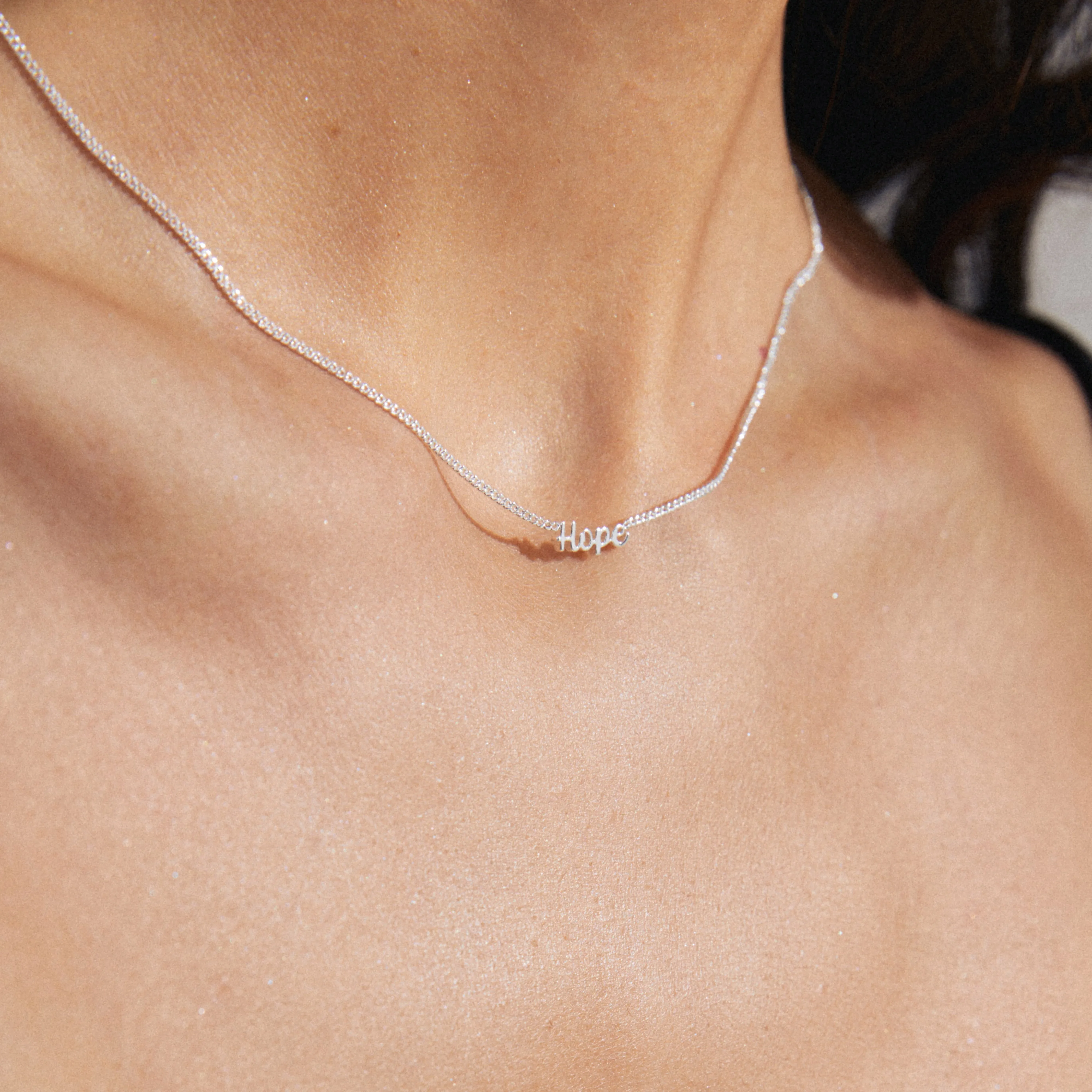HOPE recycled necklace silver-plated