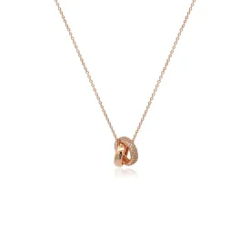 Interlocking Ring Cubic Zirconia Necklace