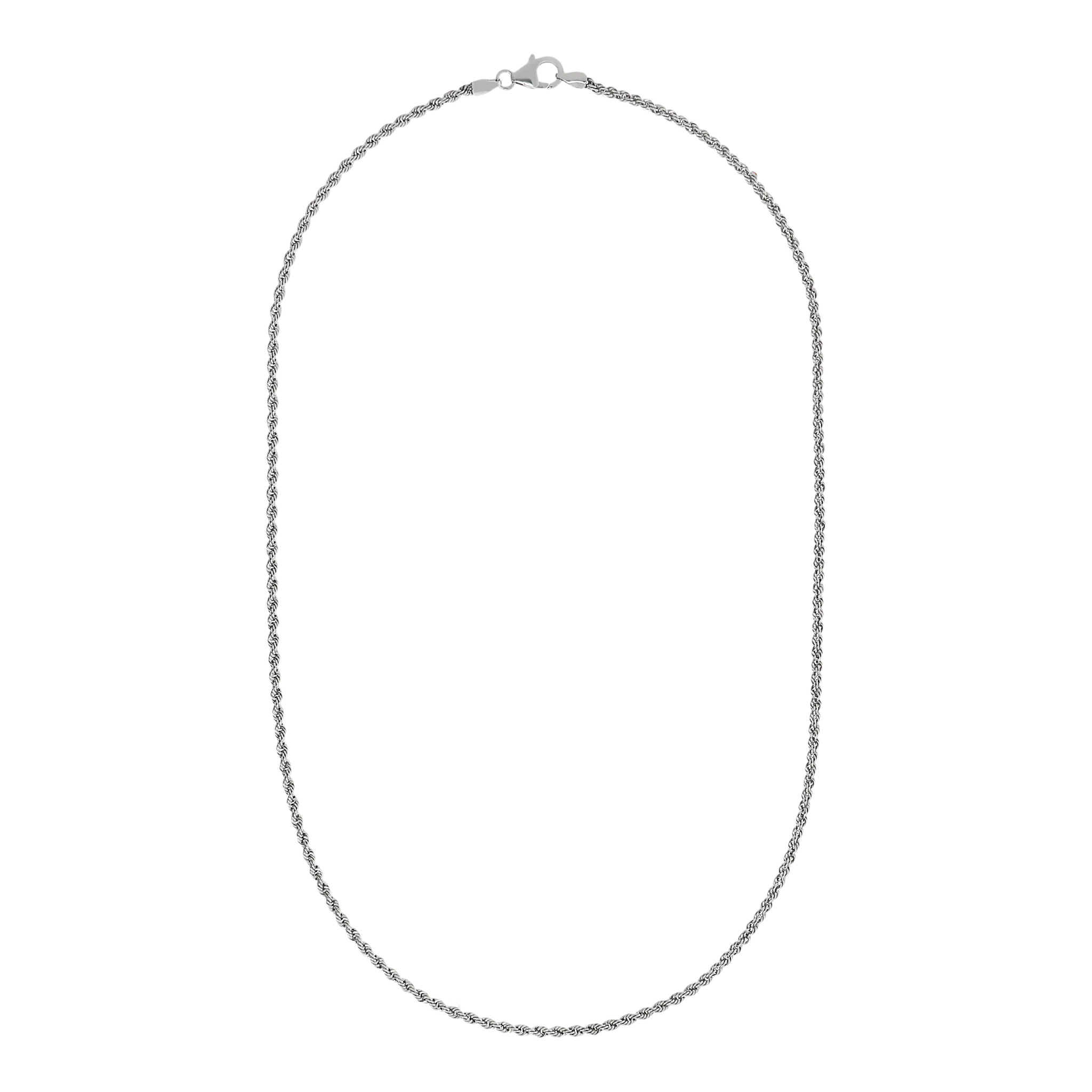 Italian Sterling Silver 18" Rope Chain Necklace
