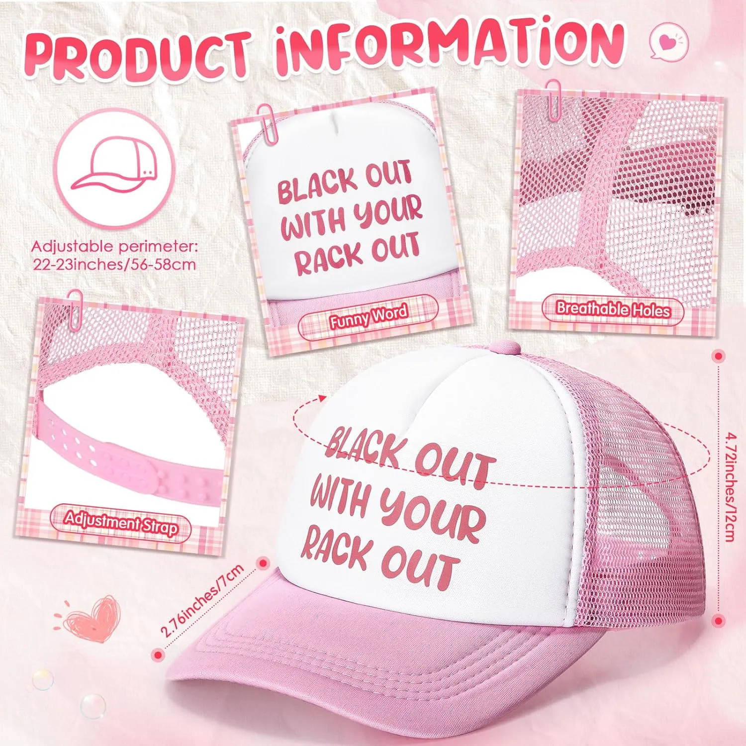 JaGely Trucker Hat for Women Trucker Hat Joke Baseball Cap Classic Adjustable Cap for Women Men Gifts