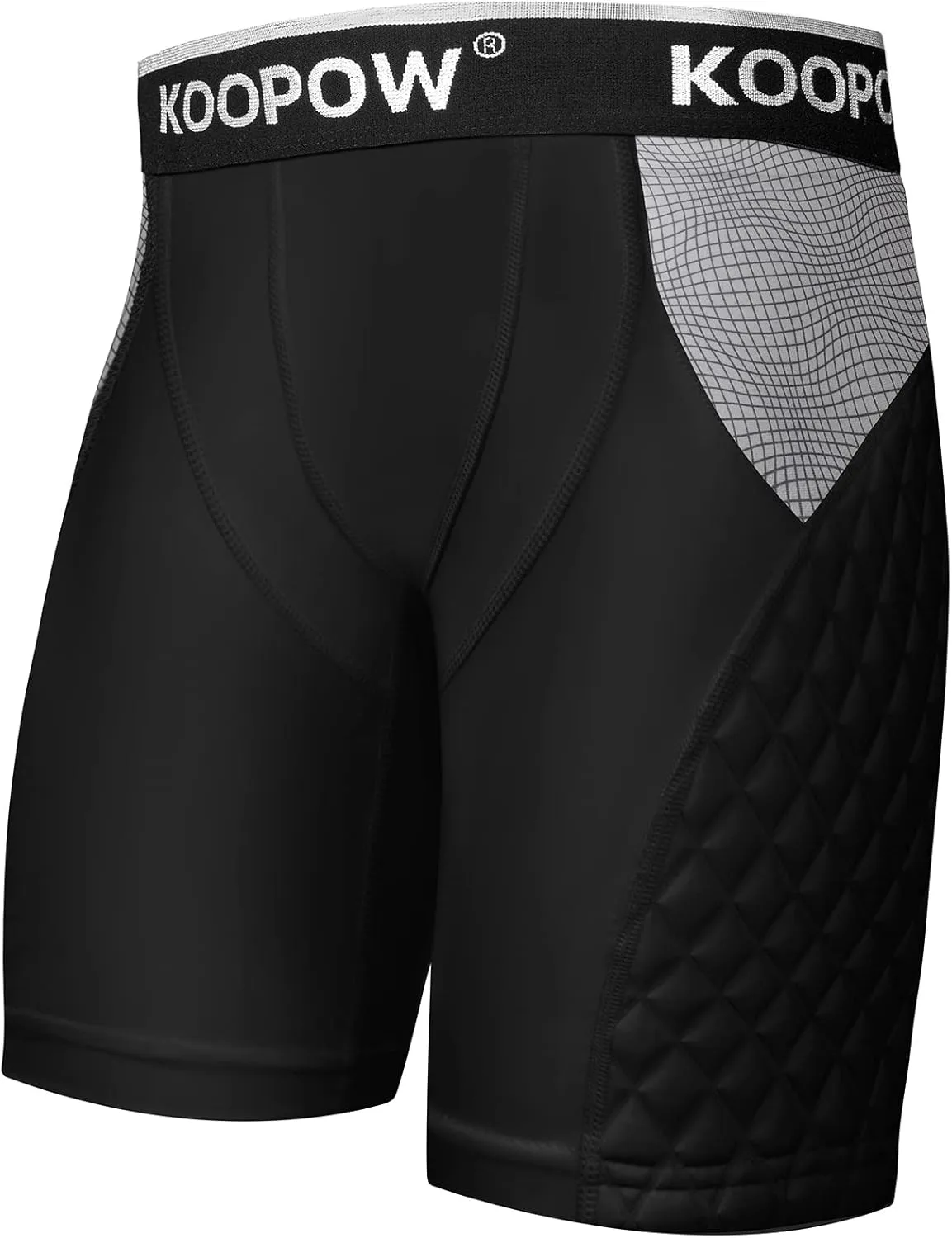 KOOPOW Boys' Sliding Shorts Youth Padded Slider Shorts Sliding Pads with Cup Pocket for Baseball, Football, Lacrosse, Hockey