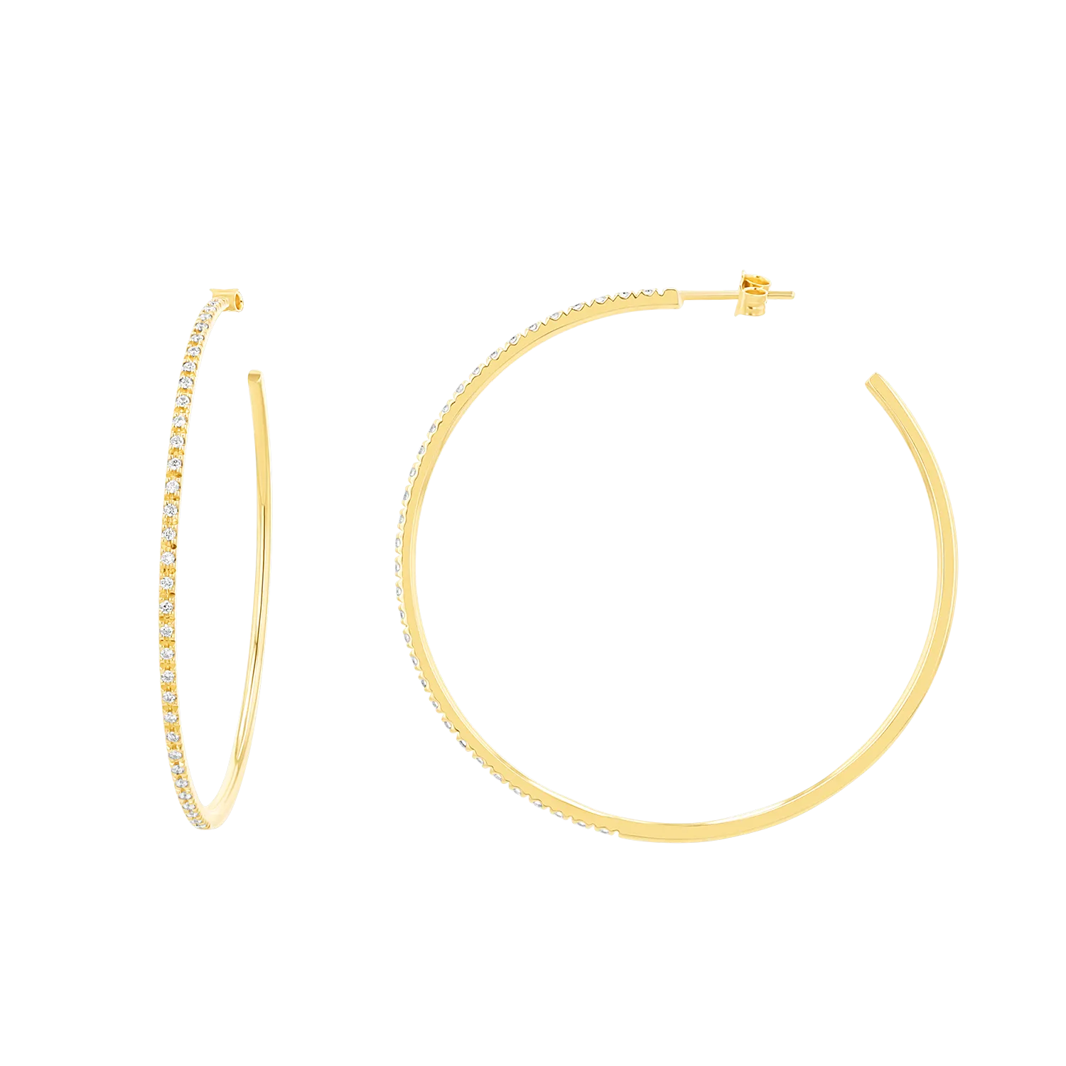 Large Diamond Hoop Earrings