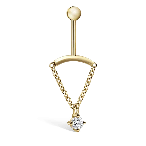 MARIA TASH 2MM PRONG SET DIAMOND DRAPE THREADED STUD  EARING