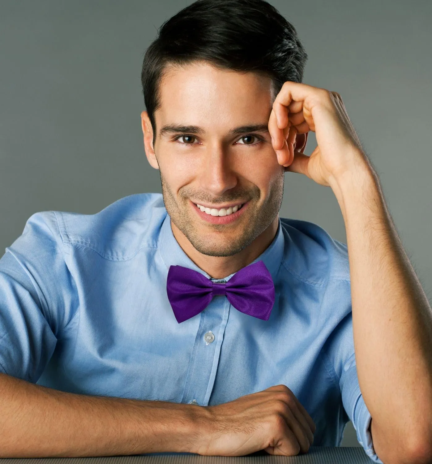 MDSTYLE Bow Ties for Men Pre-Tied Adjustable - Classic Men's Bow Tie - Tuxedo Wedding Formal Bowtie Solid Color Bowties