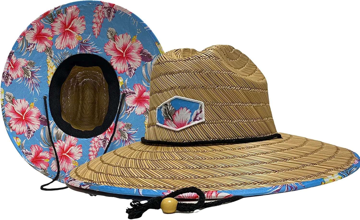 Men's Outsider Lifeguard Wide Brim Beach Sun Straw Hat