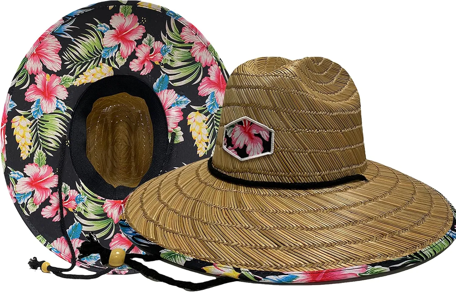 Men's Outsider Lifeguard Wide Brim Beach Sun Straw Hat