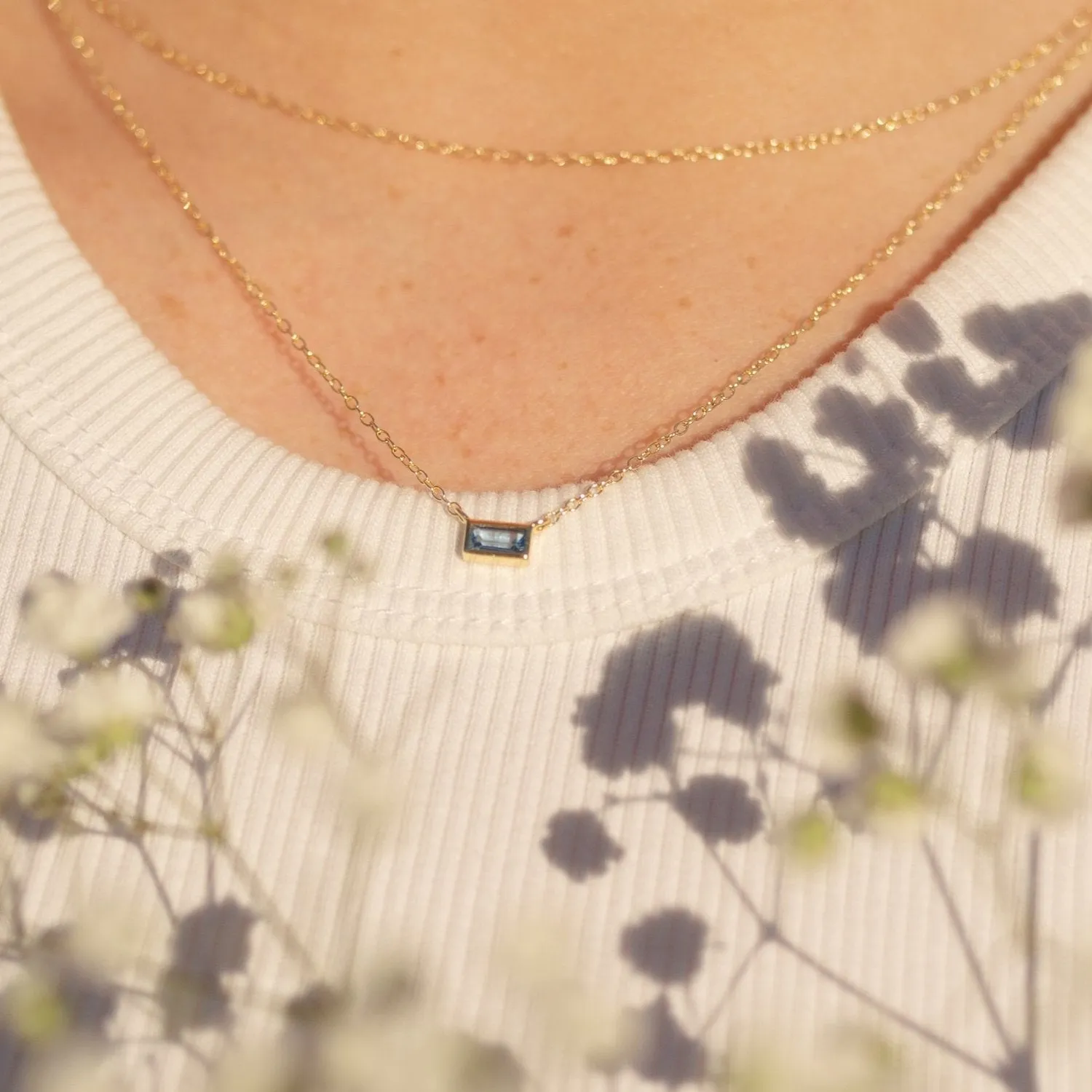 Misty Grey CZ Layered Chain Necklace