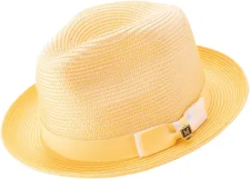 MONTIQUE Two-Tone Braided Pinch Fedora Hat | Stylish & Elegant Design Fedora Hats for Modern Touch | H-68