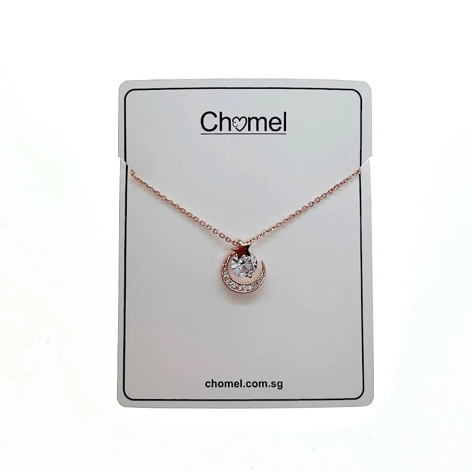 Moon & Star Cubic Zirconia Necklace