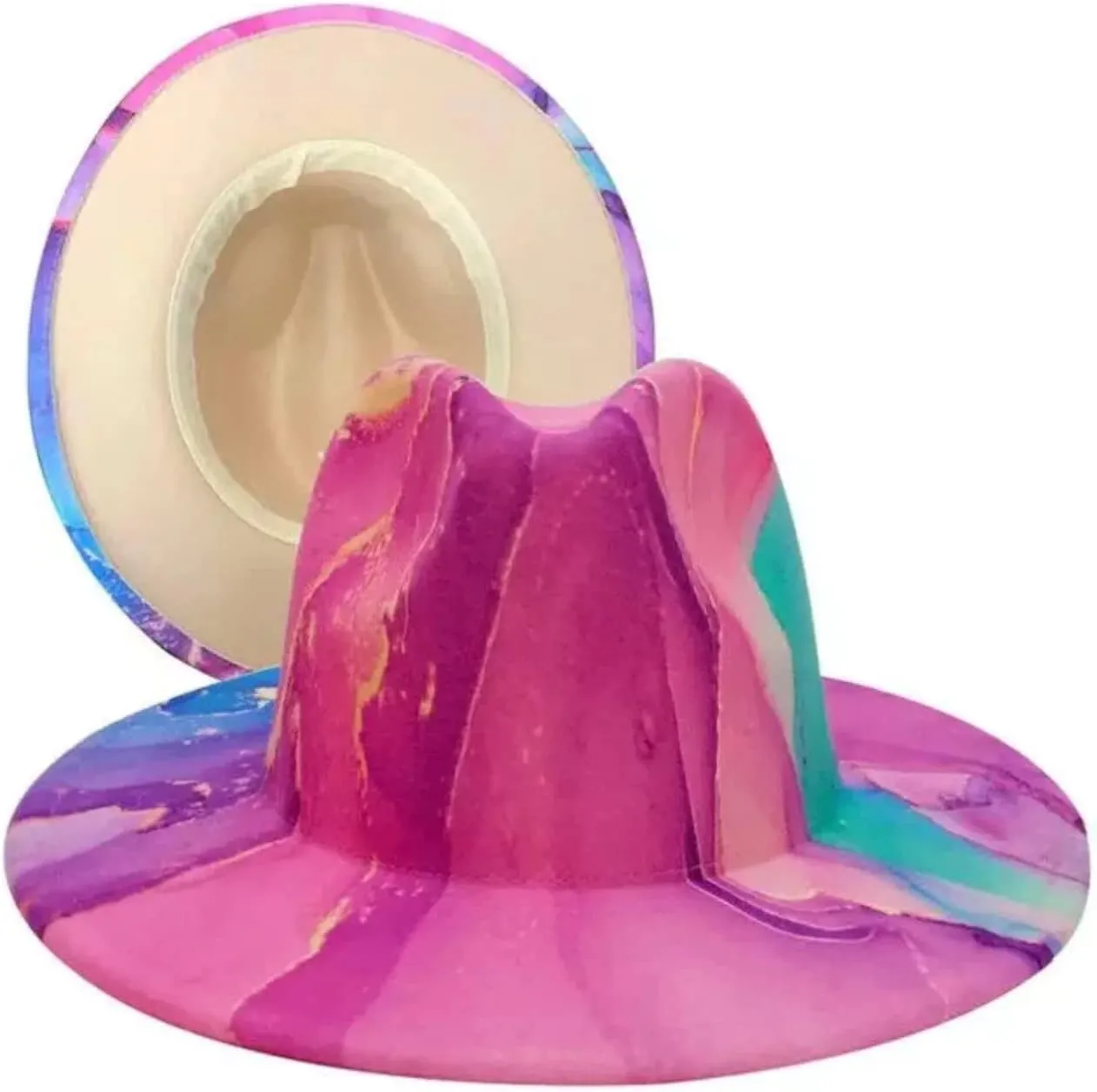 New Abstract Fedora-Pink/Blue