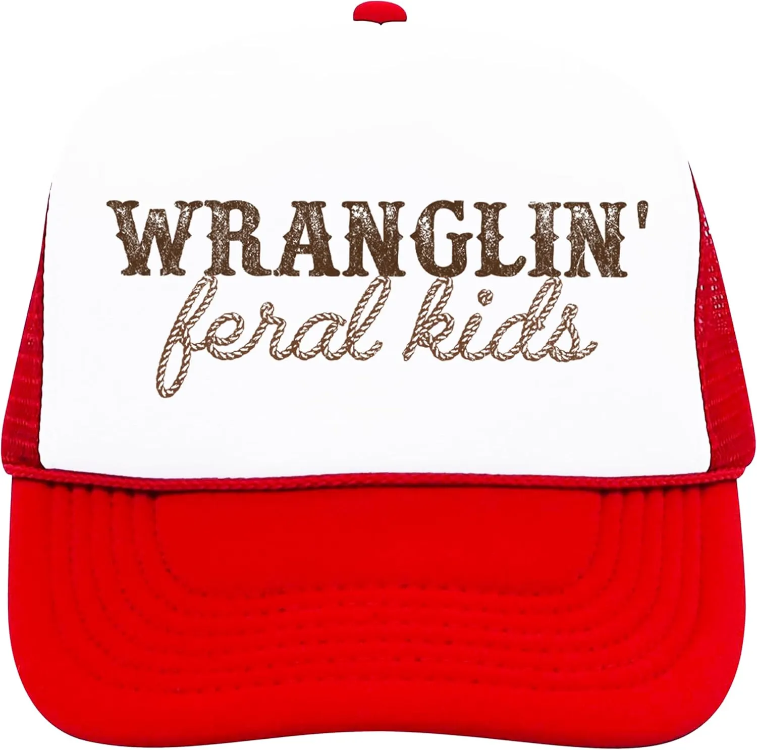 Olive Loves Apple Wranglin' Feral Kids Trucker Hat for Mom and Dad Funny Western Style Cap for Women and Men